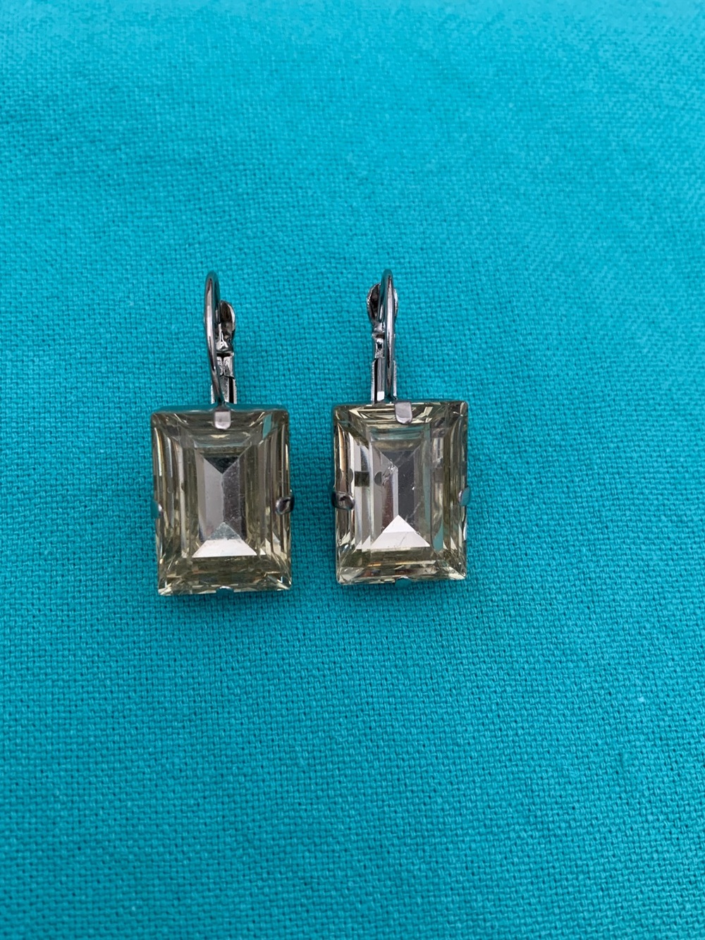 Emerald cut earrings